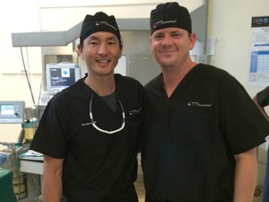 Dr. Marco and Jerry in the operating room at Kenyatta National Hospital